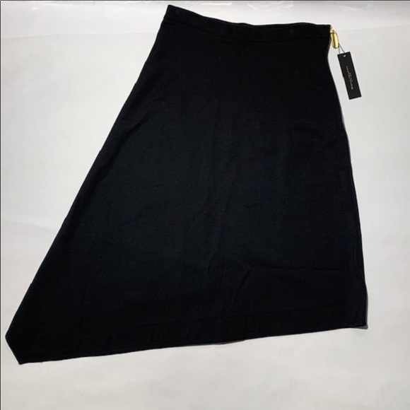 Donna Karan Black Asymmetrical Skirt & Polkadot Blouse - Picture 6 of 16